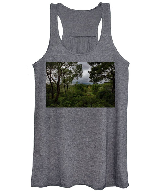 Hillside View from Spain Castle Gardens - Women's Tank Top