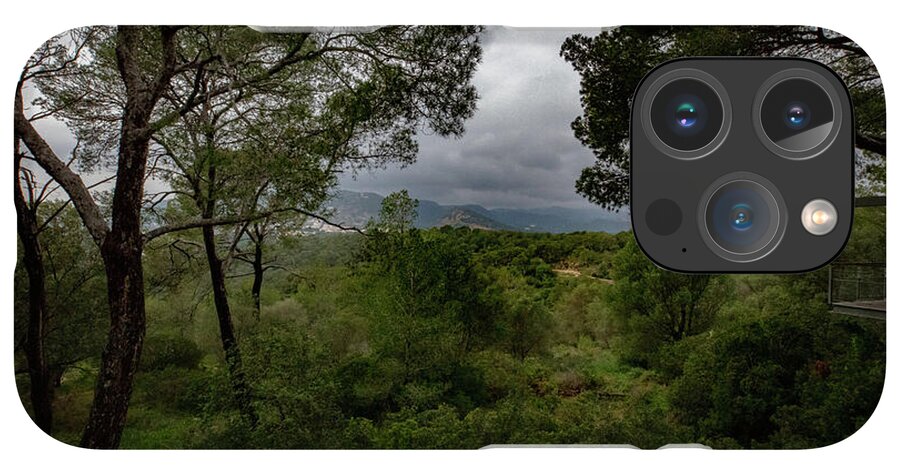 Hillside View from Spain Castle Gardens - Phone Case