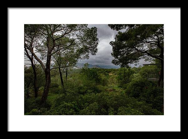 Hillside View from Spain Castle Gardens - Framed Print