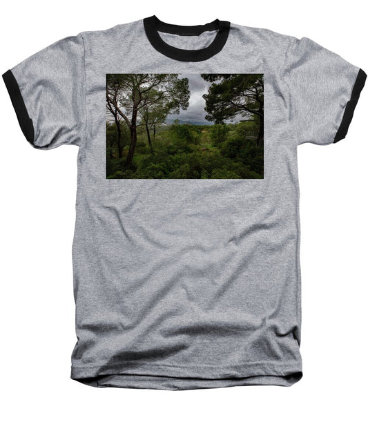 Hillside View from Spain Castle Gardens - Baseball T-Shirt