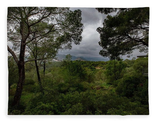 Hillside View from Spain Castle Gardens - Blanket