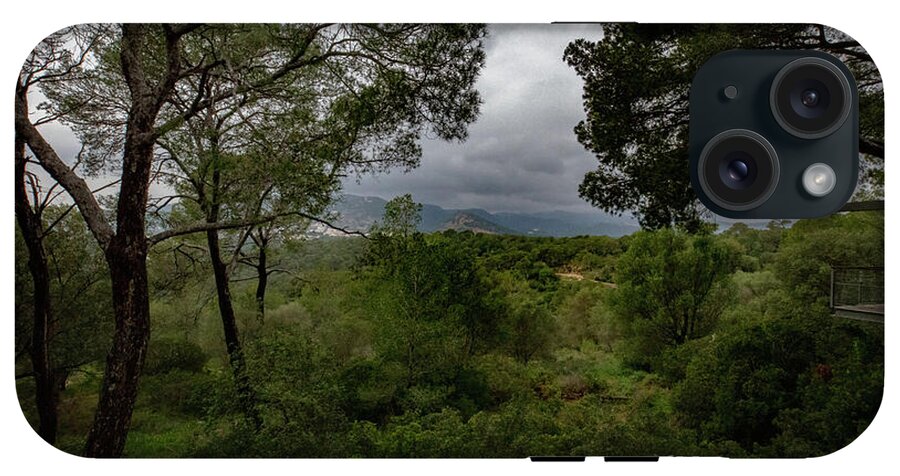 Hillside View from Spain Castle Gardens - Phone Case