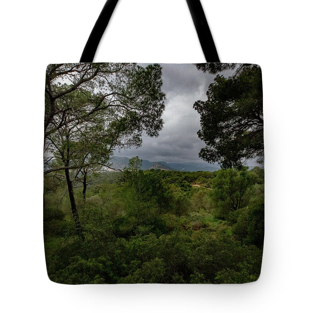 Hillside View from Spain Castle Gardens - Tote Bag