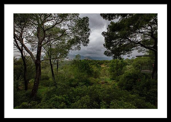 Hillside View from Spain Castle Gardens - Framed Print