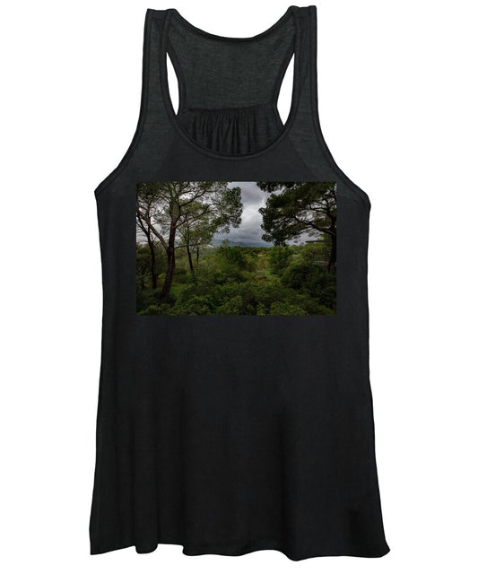 Hillside View from Spain Castle Gardens - Women's Tank Top