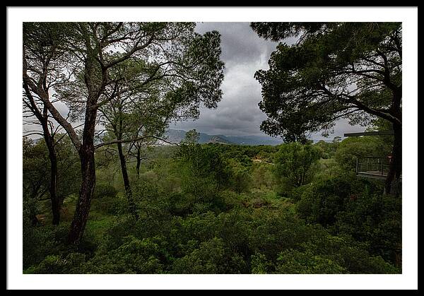 Hillside View from Spain Castle Gardens - Framed Print