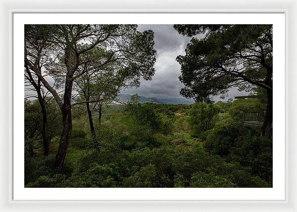 Hillside View from Spain Castle Gardens - Framed Print
