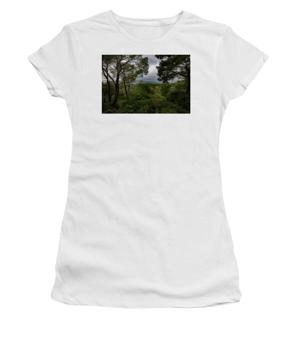 Hillside View from Spain Castle Gardens - Women's T-Shirt