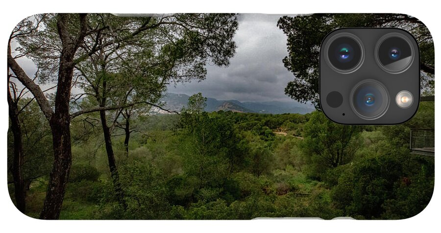 Hillside View from Spain Castle Gardens - Phone Case