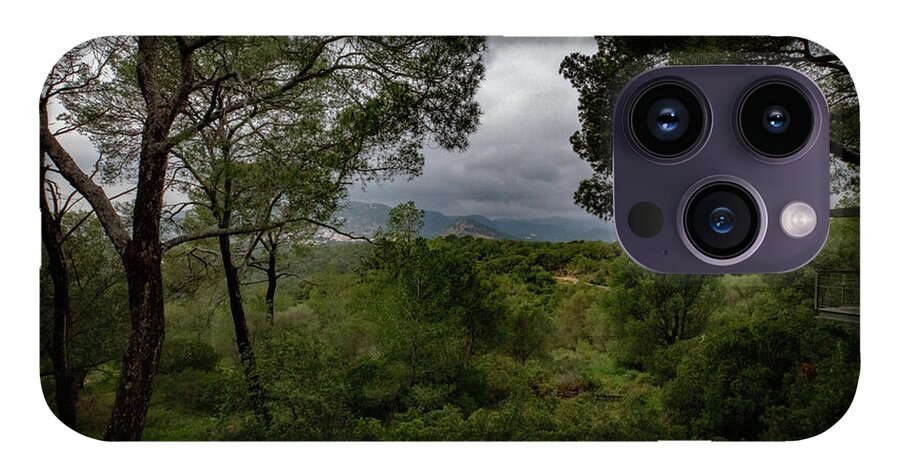 Hillside View from Spain Castle Gardens - Phone Case