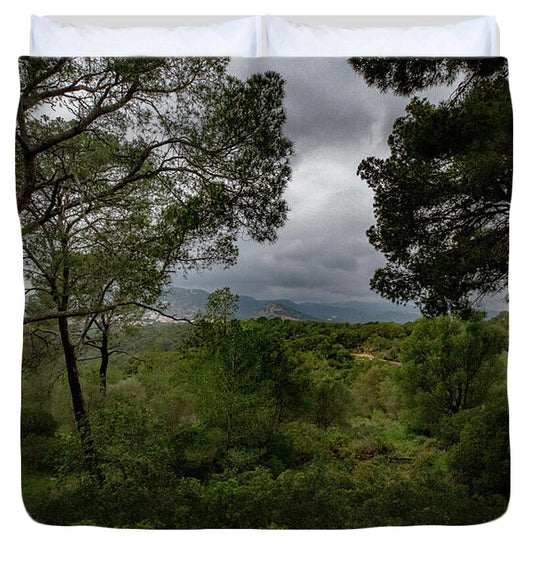 Hillside View from Spain Castle Gardens - Duvet Cover