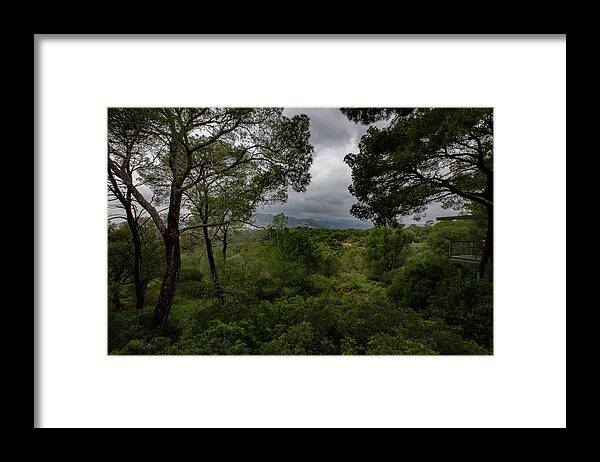 Hillside View from Spain Castle Gardens - Framed Print