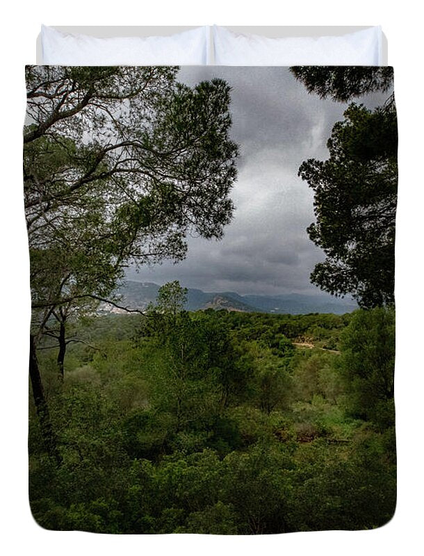 Hillside View from Spain Castle Gardens - Duvet Cover
