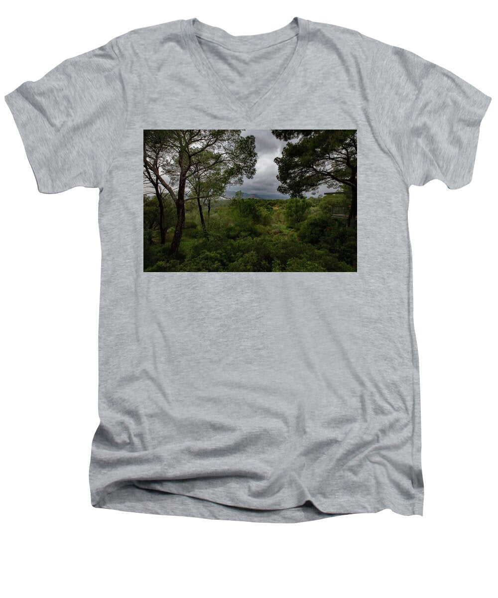 Hillside View from Spain Castle Gardens - Men's V-Neck T-Shirt