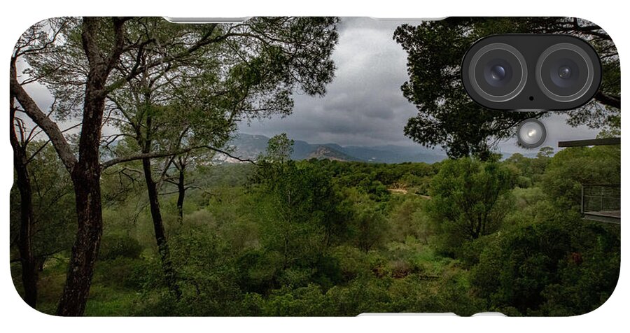 Hillside View from Spain Castle Gardens - Phone Case