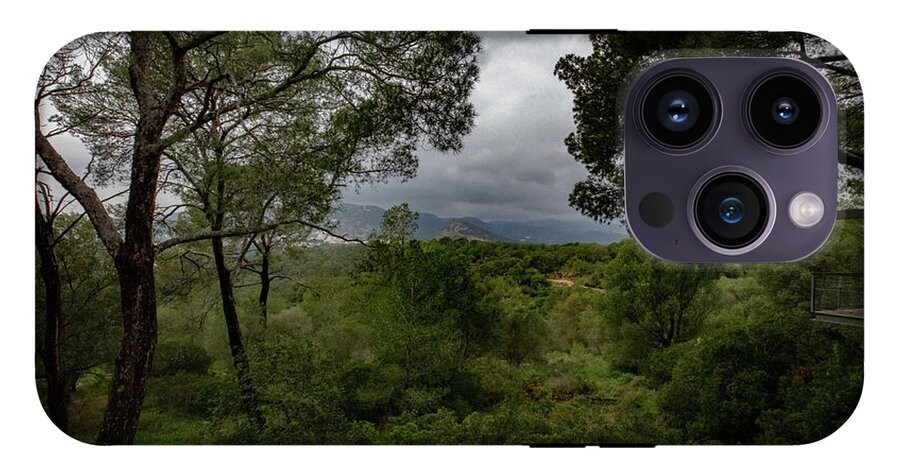 Hillside View from Spain Castle Gardens - Phone Case