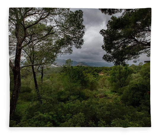Hillside View from Spain Castle Gardens - Blanket