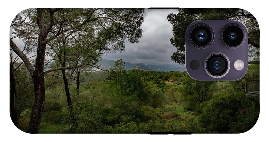 Hillside View from Spain Castle Gardens - Phone Case