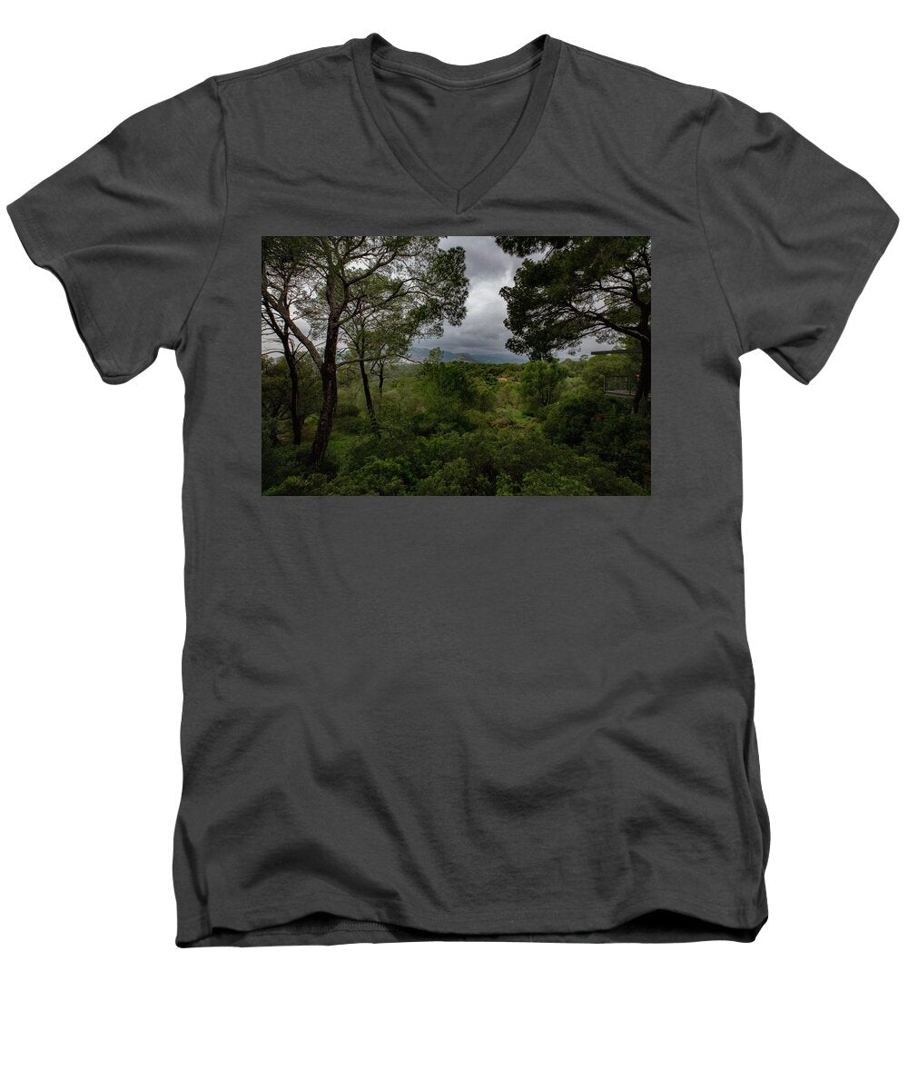 Hillside View from Spain Castle Gardens - Men's V-Neck T-Shirt