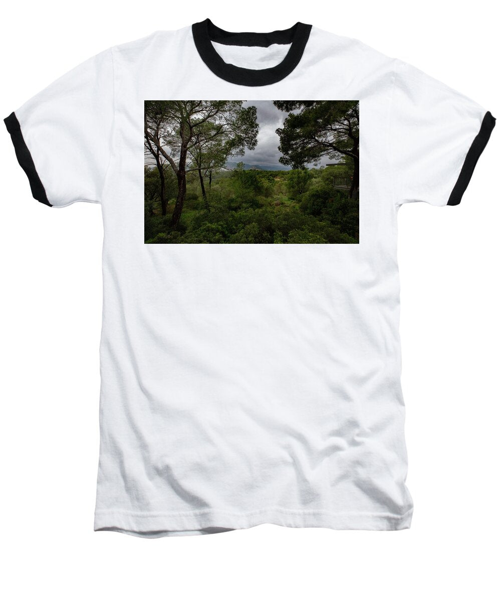 Hillside View from Spain Castle Gardens - Baseball T-Shirt