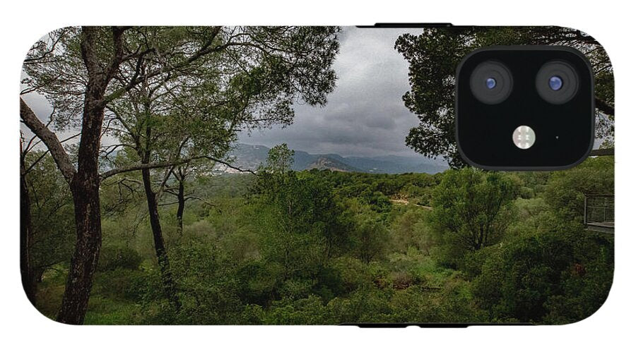 Hillside View from Spain Castle Gardens - Phone Case