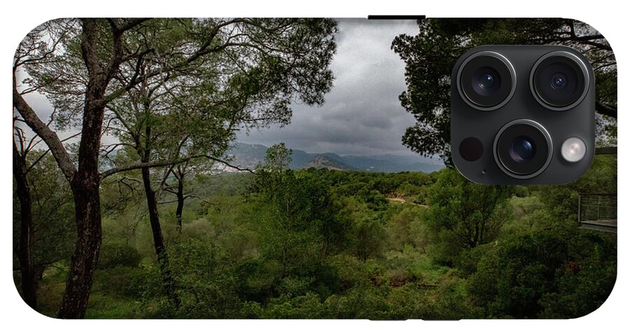 Hillside View from Spain Castle Gardens - Phone Case