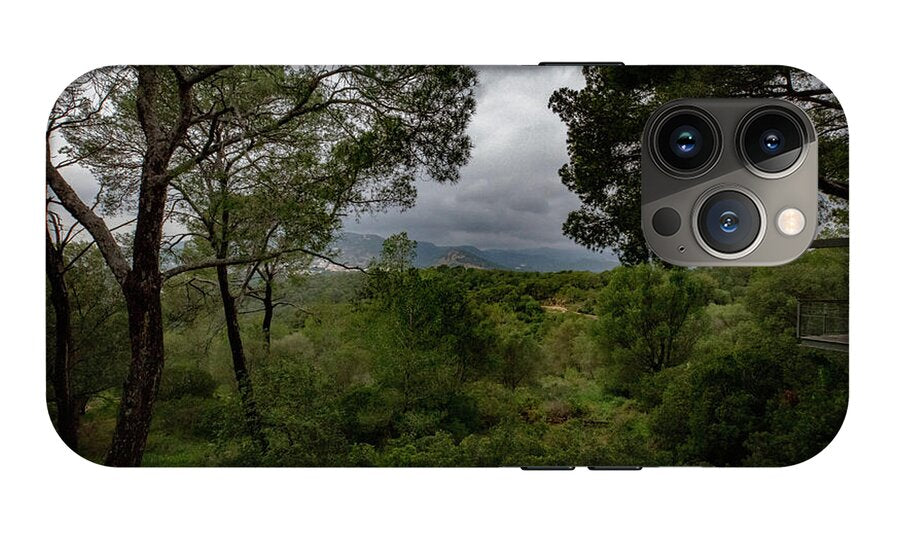 Hillside View from Spain Castle Gardens - Phone Case