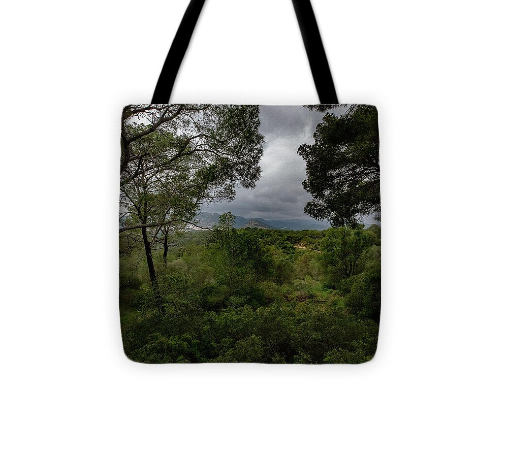 Hillside View from Spain Castle Gardens - Tote Bag