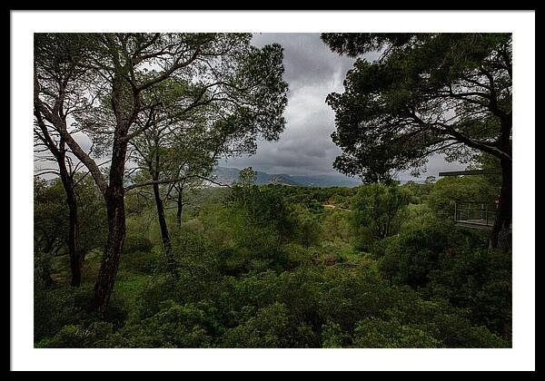 Hillside View from Spain Castle Gardens - Framed Print