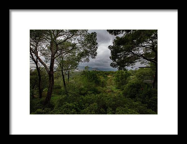 Hillside View from Spain Castle Gardens - Framed Print