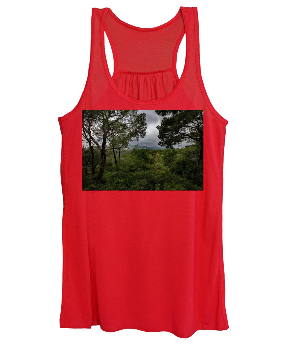 Hillside View from Spain Castle Gardens - Women's Tank Top