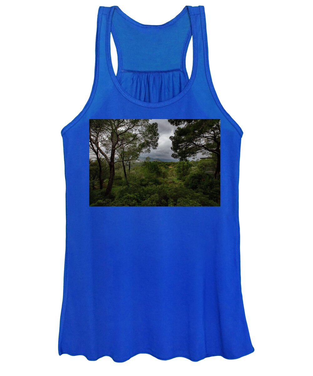 Hillside View from Spain Castle Gardens - Women's Tank Top