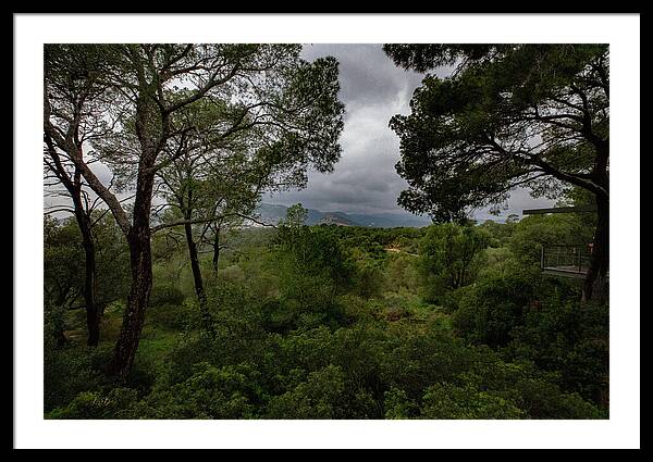 Hillside View from Spain Castle Gardens - Framed Print