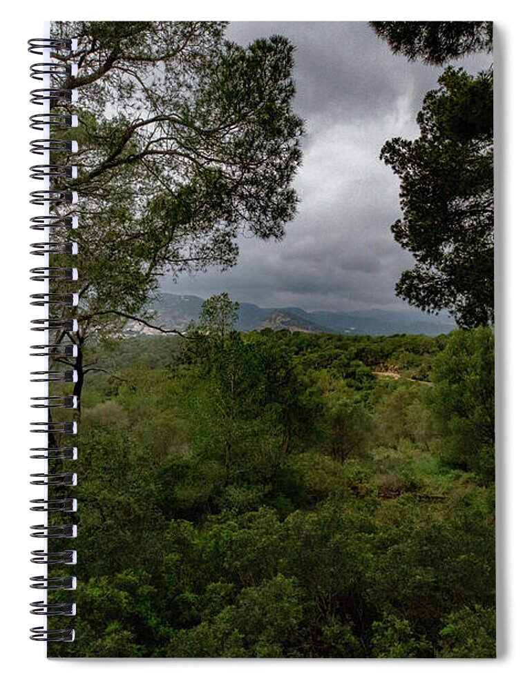 Hillside View from Spain Castle Gardens - Spiral Notebook