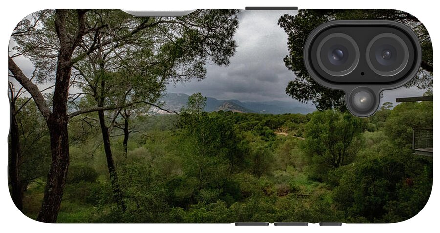 Hillside View from Spain Castle Gardens - Phone Case