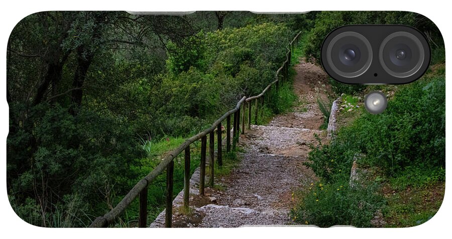 Hillside View from Spain Castle Gardens III - Phone Case