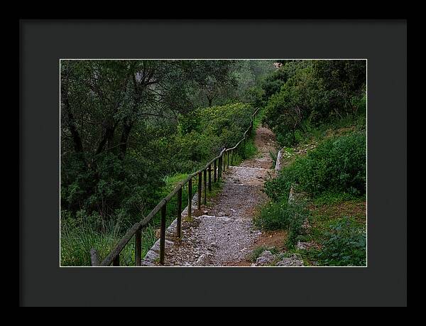 Hillside View from Spain Castle Gardens III - Framed Print