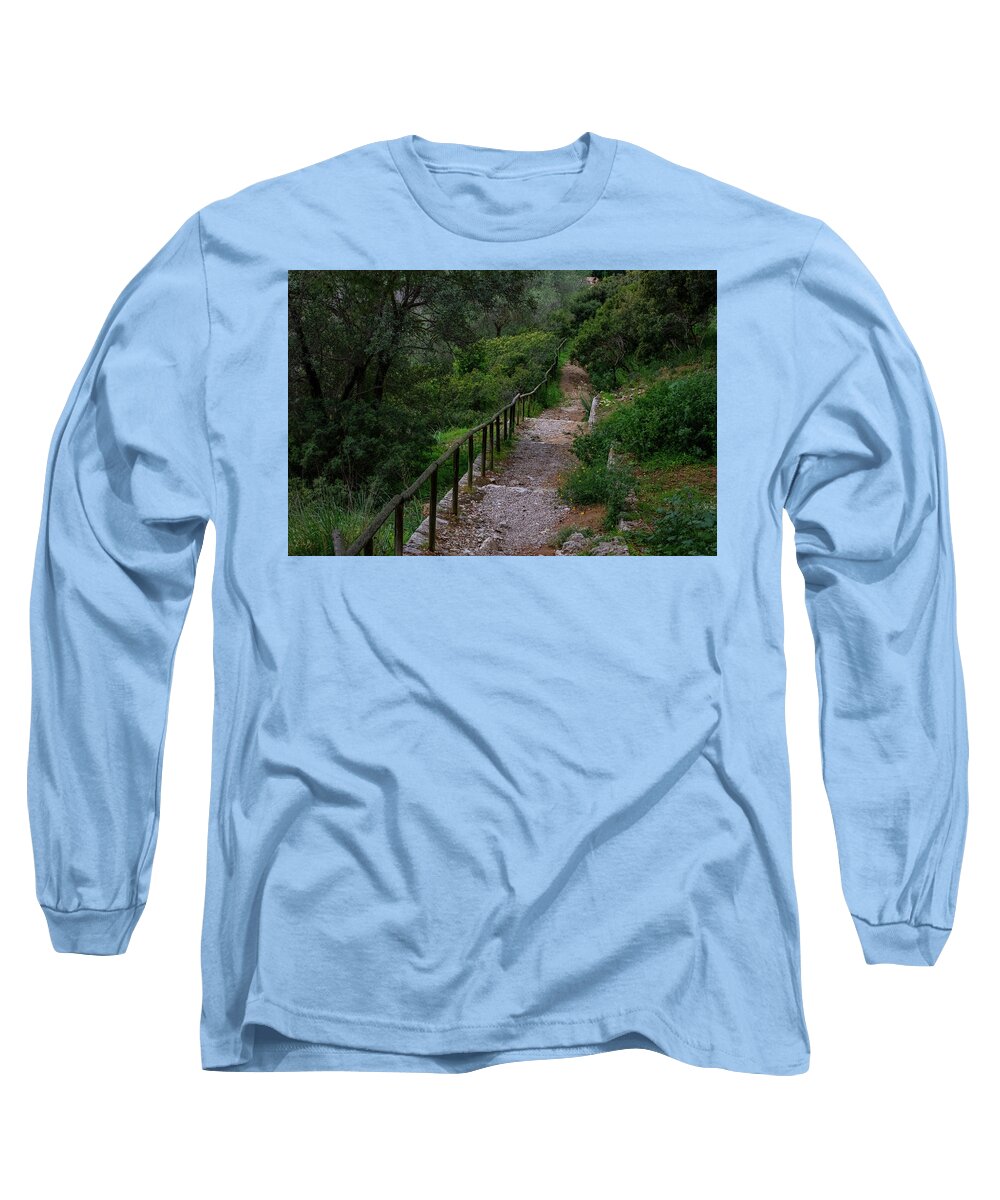 Hillside View from Spain Castle Gardens III - Long Sleeve T-Shirt