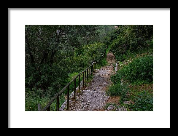 Hillside View from Spain Castle Gardens III - Framed Print