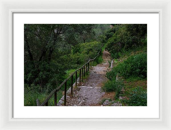 Hillside View from Spain Castle Gardens III - Framed Print
