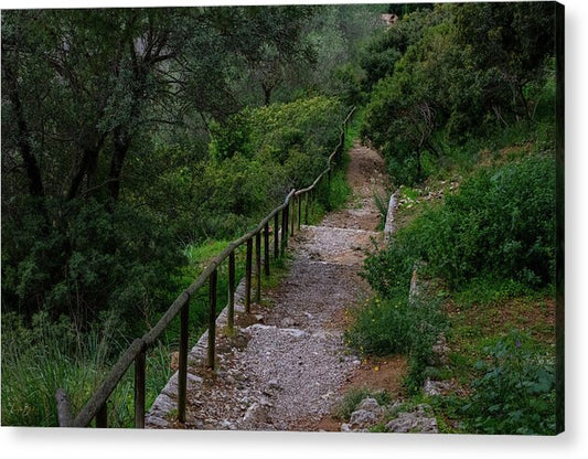 Hillside View from Spain Castle Gardens III - Acrylic Print