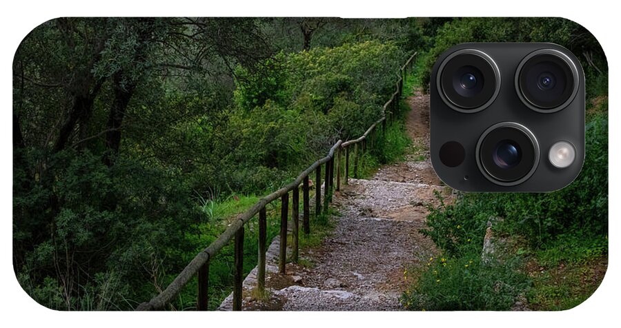 Hillside View from Spain Castle Gardens III - Phone Case