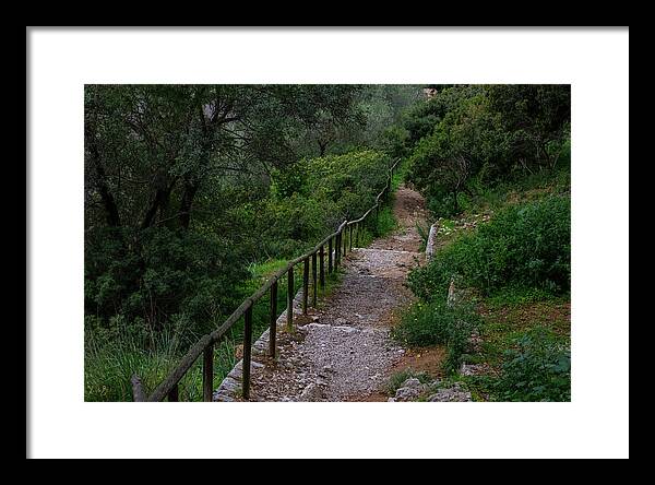 Hillside View from Spain Castle Gardens III - Framed Print