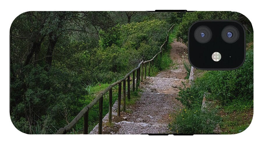 Hillside View from Spain Castle Gardens III - Phone Case
