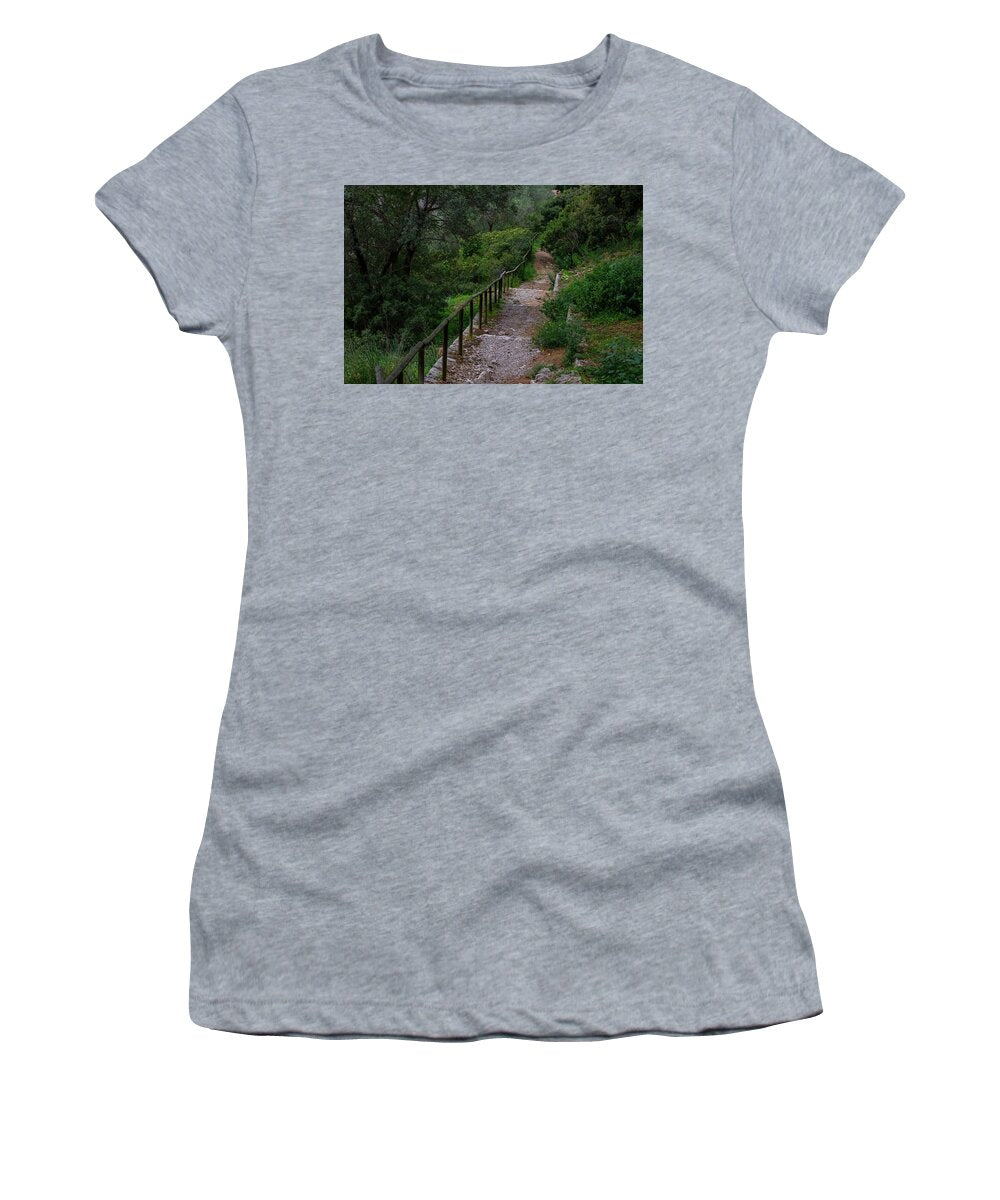 Hillside View from Spain Castle Gardens III - Women's T-Shirt