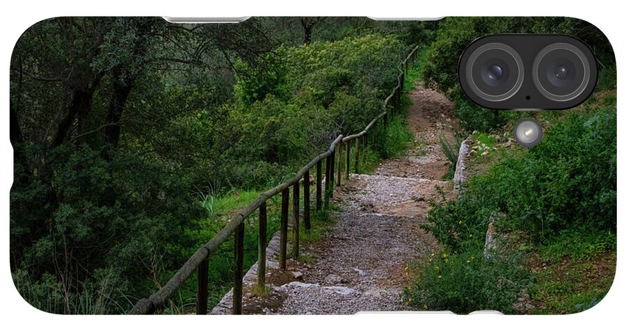 Hillside View from Spain Castle Gardens III - Phone Case