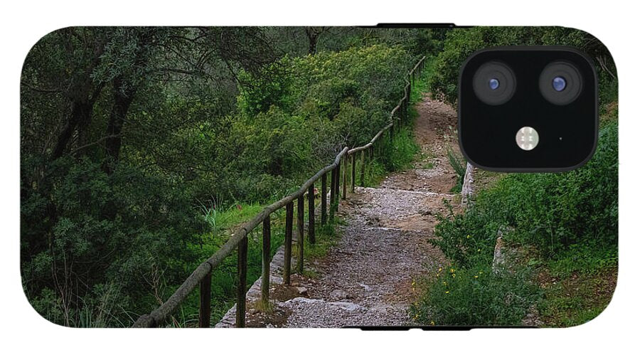Hillside View from Spain Castle Gardens III - Phone Case
