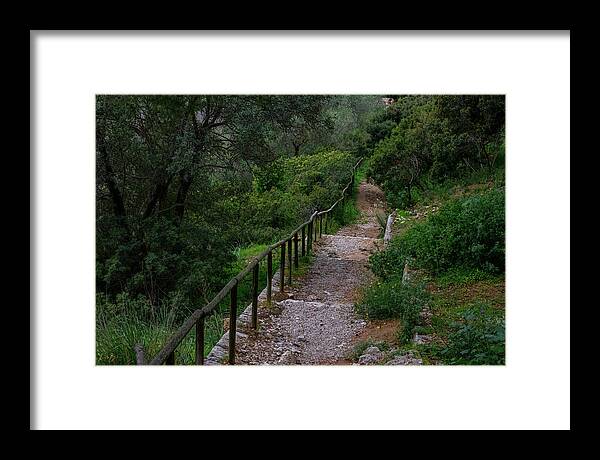 Hillside View from Spain Castle Gardens III - Framed Print