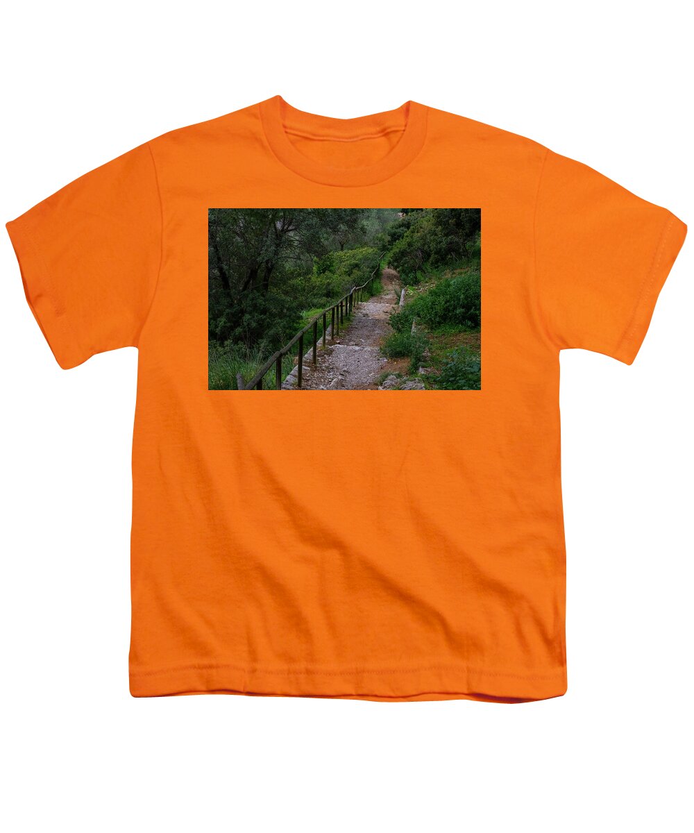 Hillside View from Spain Castle Gardens III - Youth T-Shirt