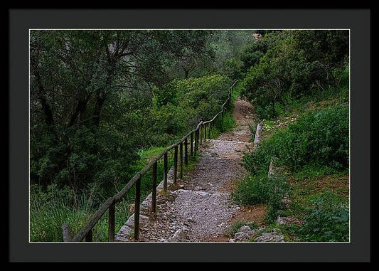 Hillside View from Spain Castle Gardens III - Framed Print